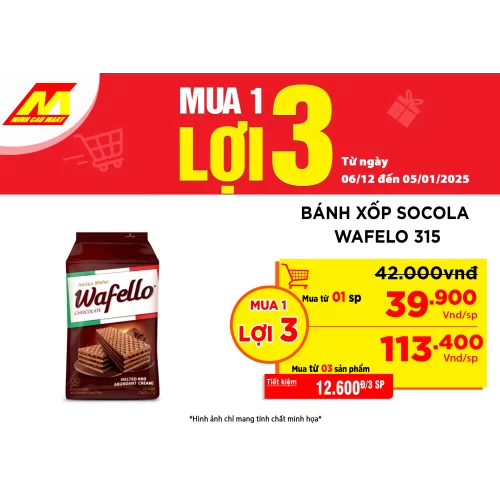 Bánh xốp Socola Wafelo 315                                     